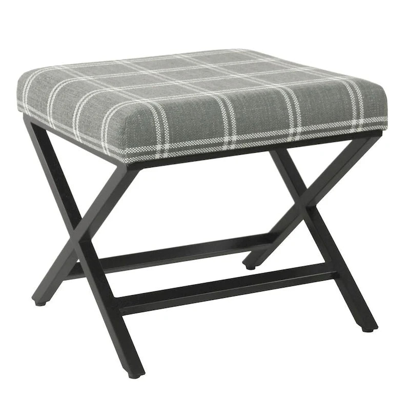Porch & Den Boucher Modern Metal X-base Square Ottoman