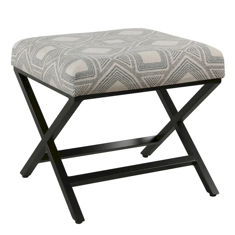 Porch & Den Boucher Modern Metal X-base Square Ottoman