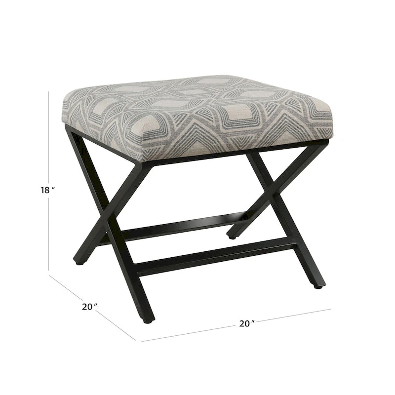 Porch & Den Boucher Modern Metal X-base Square Ottoman