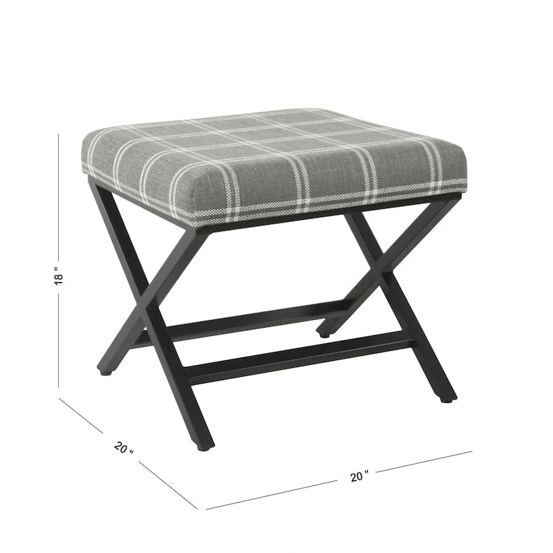 Porch & Den Boucher Modern Metal X-base Square Ottoman