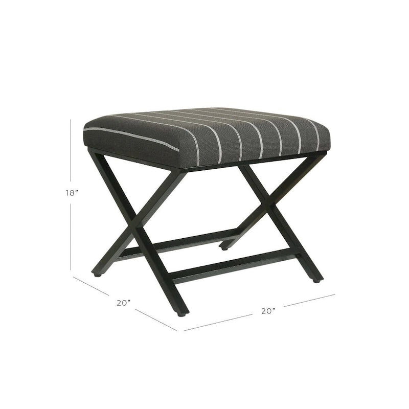 Porch & Den Boucher Modern Metal X-base Square Ottoman