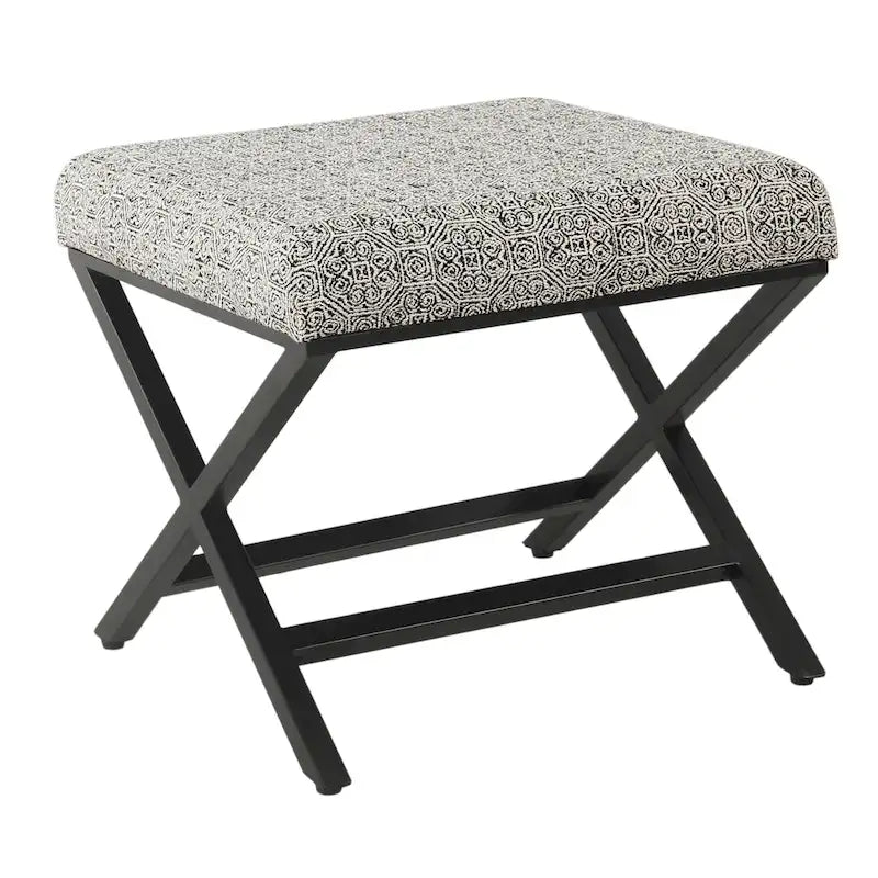 Porch & Den Boucher Modern Metal X-base Square Ottoman