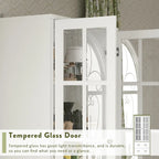 78.7 Combo Buffet Bookcase Storage Cabinet Glass Bookshelf Display