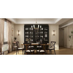 78.7 Combo Buffet Bookcase Storage Cabinet Glass Bookshelf Display