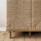 Nathan James Beacon Wood Accent Cabinet with Seagrass Doors and Adjustable Shelf