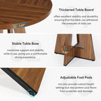 Round Dining Table for 4, 47 Inch Farmhouse Kitchen Table