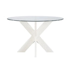 Allard X-base Round Glass Dining Table (Table Only)