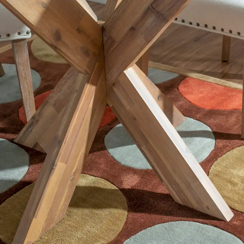 Allard X-base Round Glass Dining Table (Table Only)