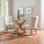Allard X-base Round Glass Dining Table (Table Only)
