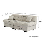 Modern Sanded Velvet Cloud Loveseat Sofa Sectional Couch for Living Room