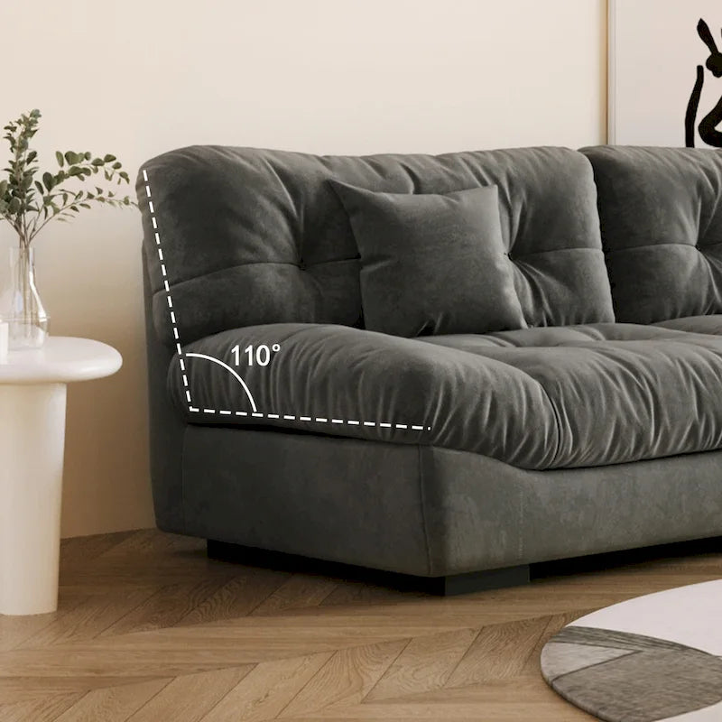 Modern Sanded Velvet Cloud Loveseat Sofa Sectional Couch for Living Room