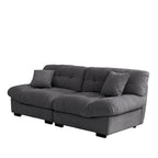 Modern Sanded Velvet Cloud Loveseat Sofa Sectional Couch for Living Room
