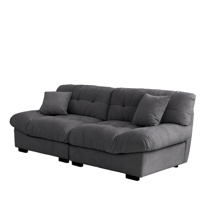 Modern Sanded Velvet Cloud Loveseat Sofa Sectional Couch for Living Room