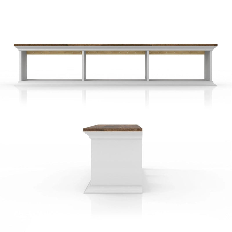 DH BASIC Transitional White 63-Inch 3-Shelf Floating TV Stand by Denhour