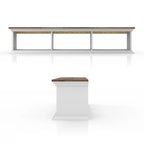DH BASIC Transitional White 63-Inch 3-Shelf Floating TV Stand by Denhour
