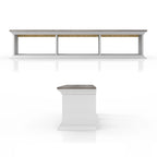 DH BASIC Transitional White 63-Inch 3-Shelf Floating TV Stand by Denhour