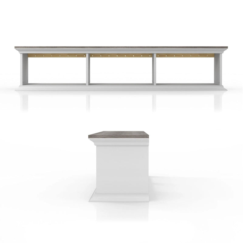 DH BASIC Transitional White 63-Inch 3-Shelf Floating TV Stand by Denhour