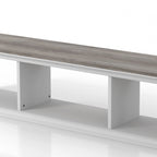 DH BASIC Transitional White 63-Inch 3-Shelf Floating TV Stand by Denhour