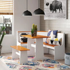 Middlecreek Wood Farmhouse Breakfast Nook Dining Set