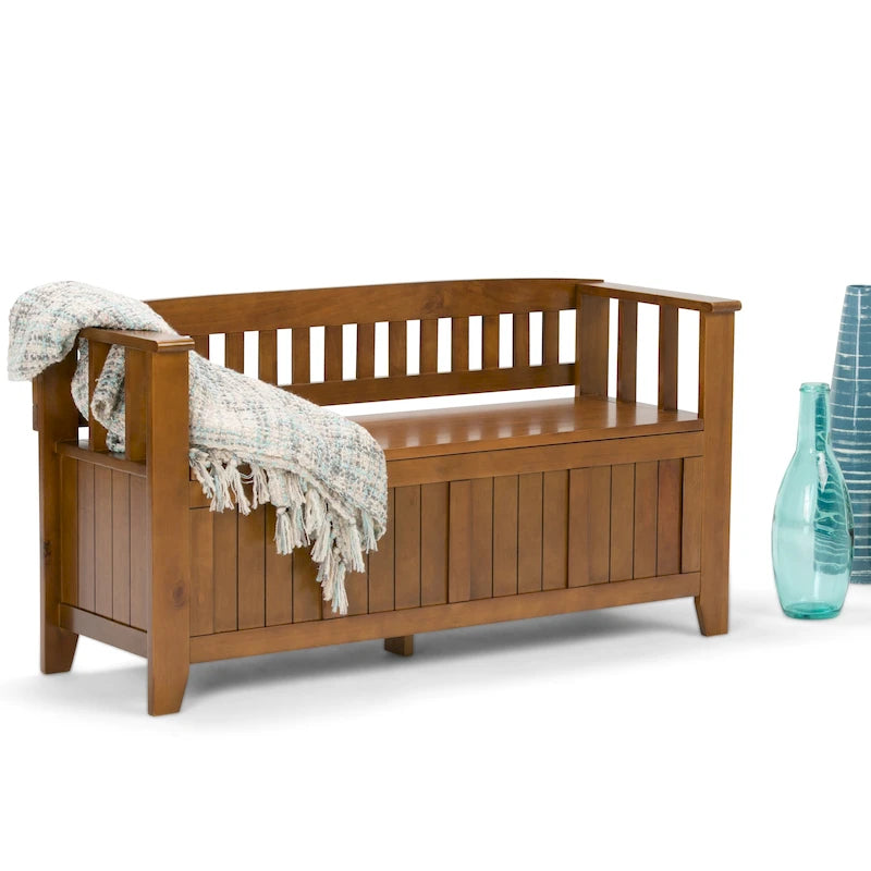 WYNDENHALL Normandy Solid Wood 48-inch Entryway Storage Bench