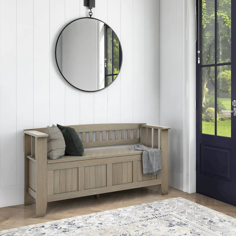 WYNDENHALL Normandy Solid Wood 48-inch Entryway Storage Bench