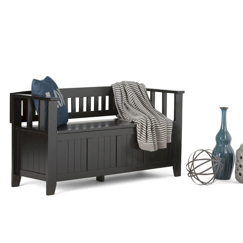 WYNDENHALL Normandy Solid Wood 48-inch Entryway Storage Bench