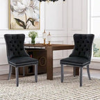Dining Chairs Set of 6, Luxury Upholstered Velvet Kitchen Chairs Side Chair with Padded Seat Back and Solid Wood Legs - N/A