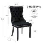 Dining Chairs Set of 6, Luxury Upholstered Velvet Kitchen Chairs Side Chair with Padded Seat Back and Solid Wood Legs - N/A