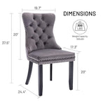Dining Chairs Set of 6, Luxury Upholstered Velvet Kitchen Chairs Side Chair with Padded Seat Back and Solid Wood Legs - N/A