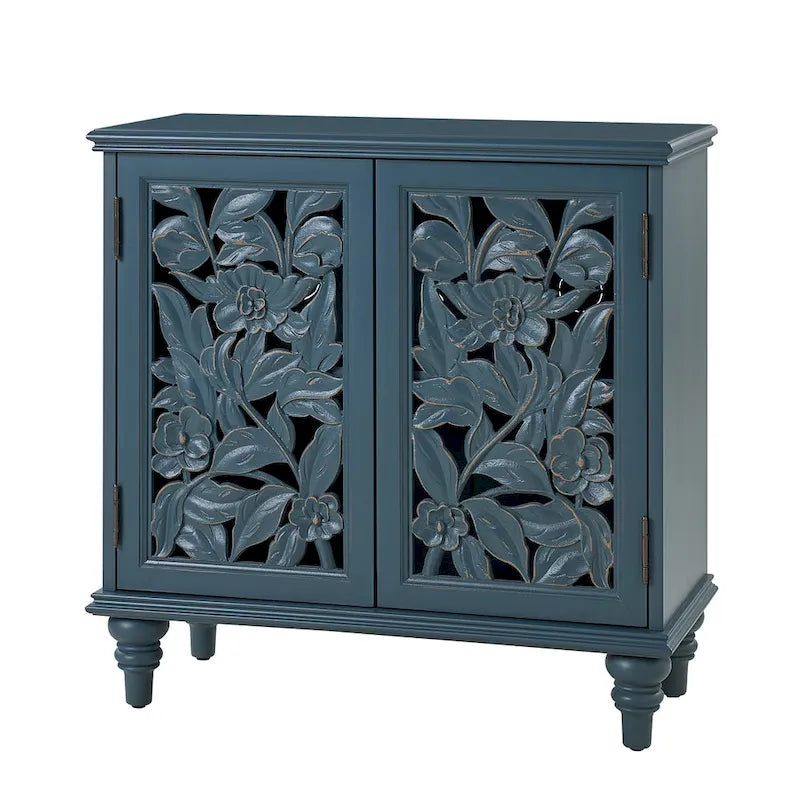 Alban Traditional 32Tall 2 Hollow Door Accent Cabinet with LED light by HULALA HOME
