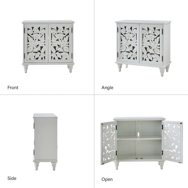 Alban Traditional 32Tall 2 Hollow Door Accent Cabinet with LED light by HULALA HOME