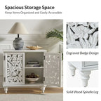Alban Traditional 32Tall 2 Hollow Door Accent Cabinet with LED light by HULALA HOME