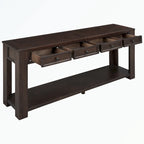 Console Table with Storage Drawers and Bottom Shelf