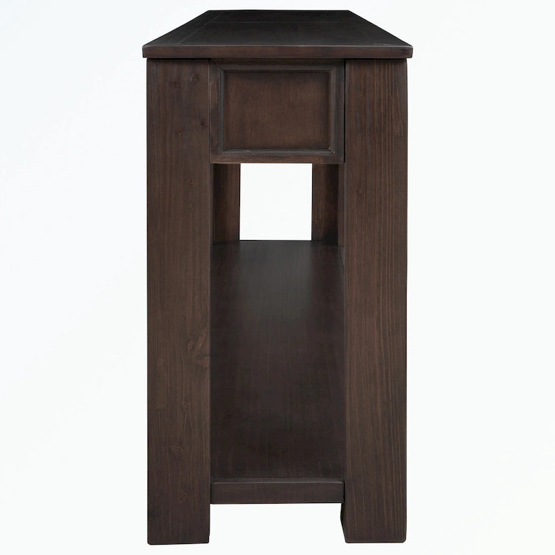 Console Table with Storage Drawers and Bottom Shelf