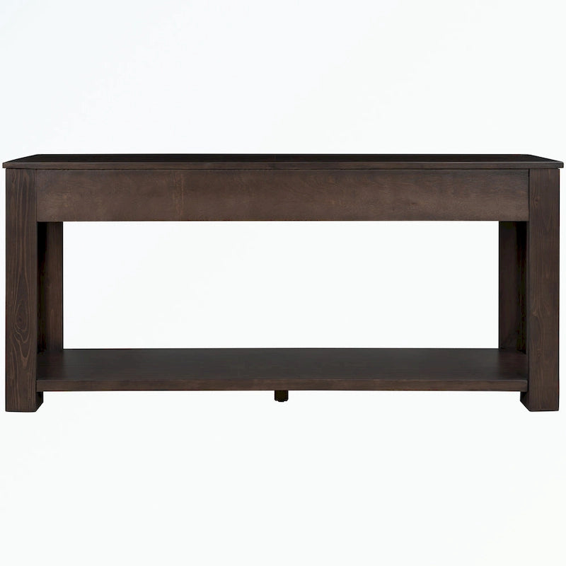 Console Table with Storage Drawers and Bottom Shelf