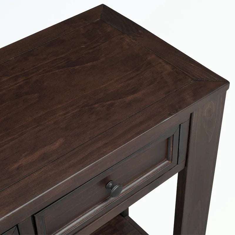 Console Table with Storage Drawers and Bottom Shelf