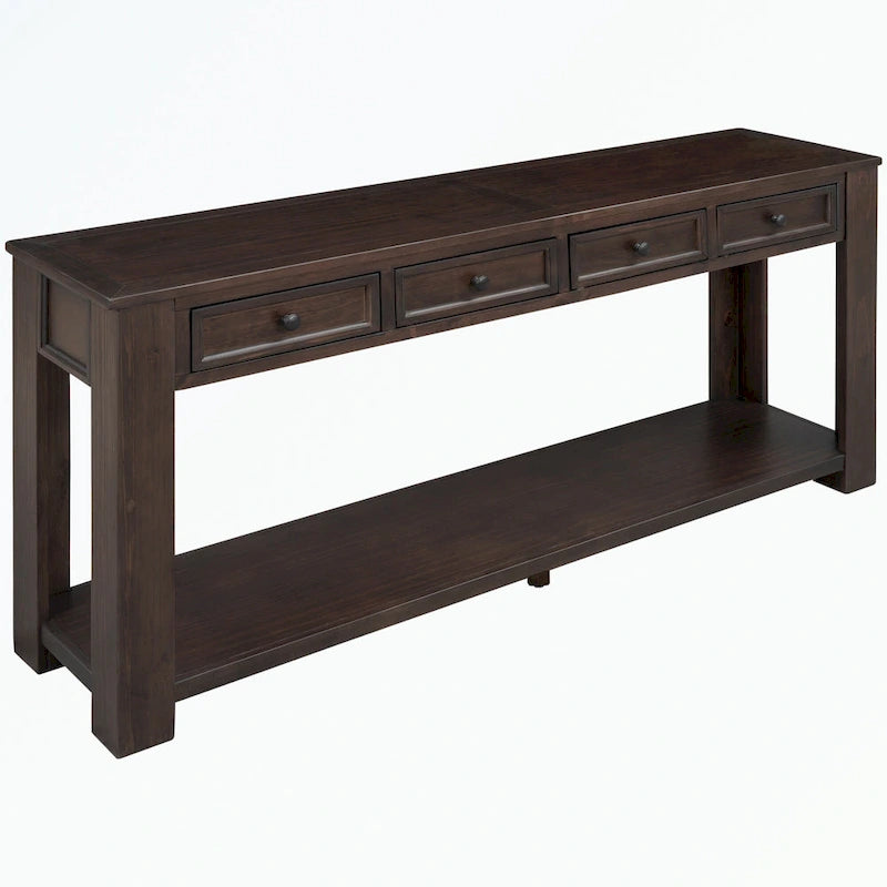 Console Table with Storage Drawers and Bottom Shelf