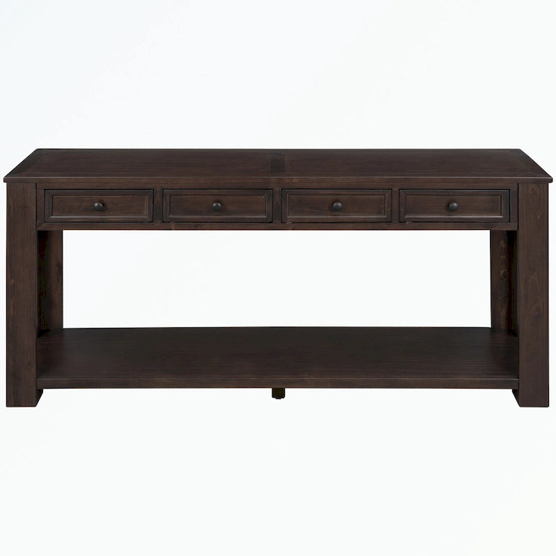 Console Table with Storage Drawers and Bottom Shelf