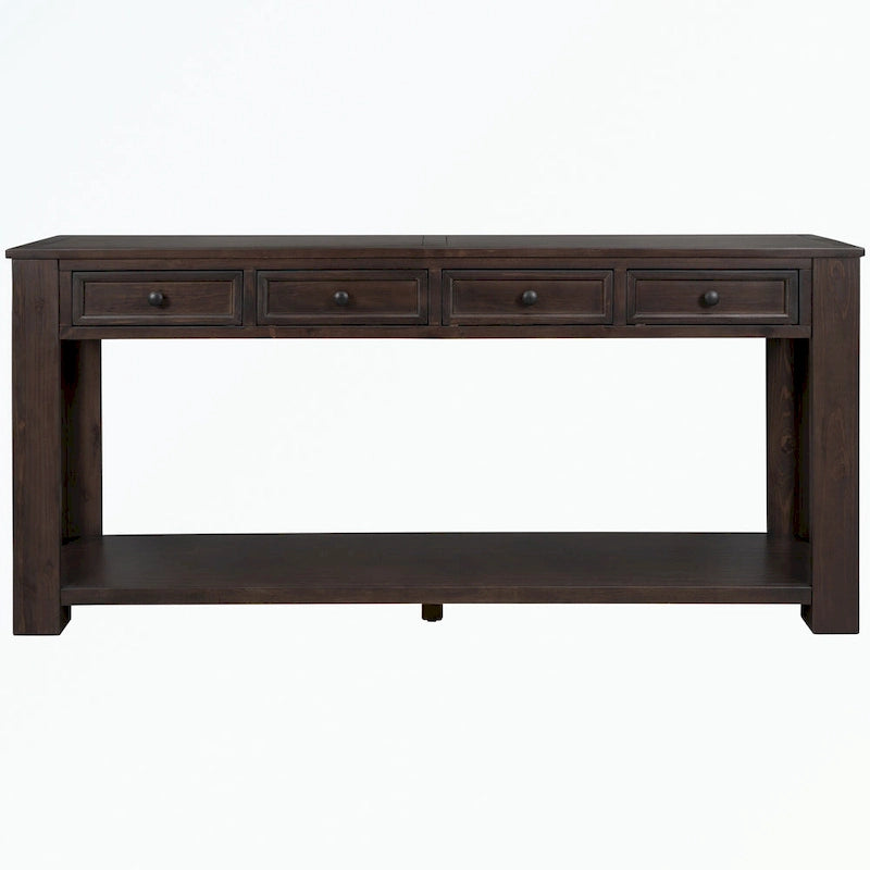Console Table with Storage Drawers and Bottom Shelf