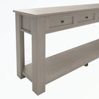 Console Table with Storage Drawers and Bottom Shelf