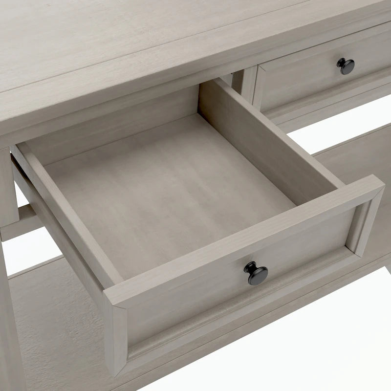 Console Table with Storage Drawers and Bottom Shelf