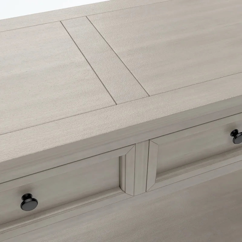 Console Table with Storage Drawers and Bottom Shelf