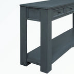 Console Table with Storage Drawers and Bottom Shelf