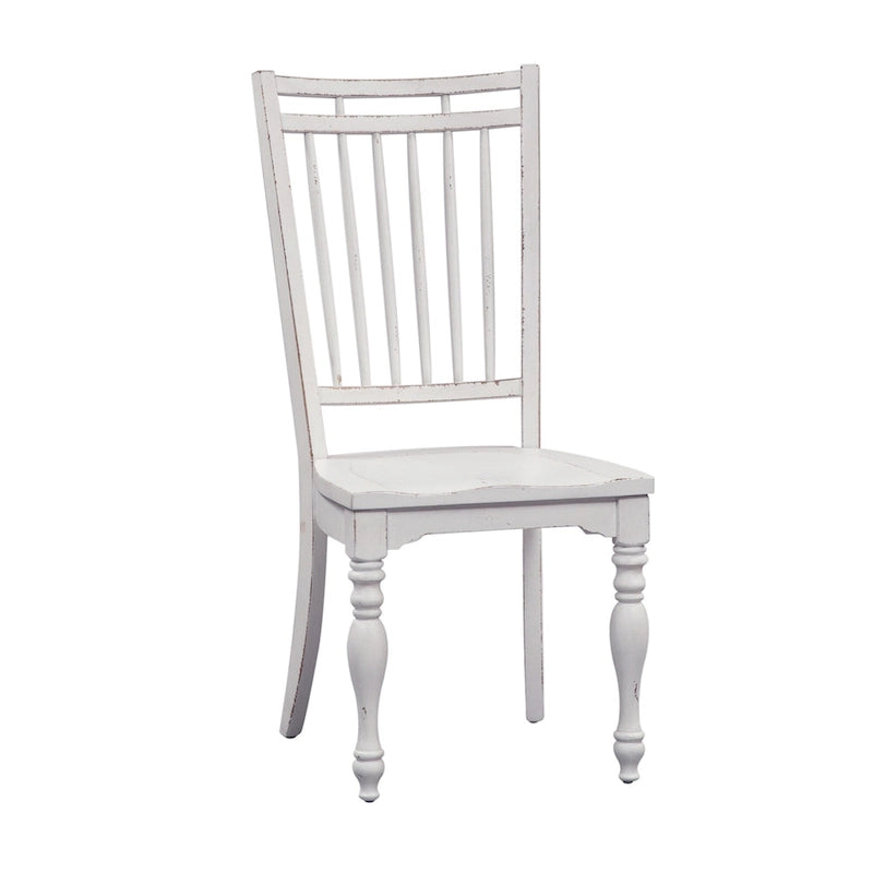 Magnolia Manor Antique White Weathered Bark Opt 7 Piece Leg Table Set