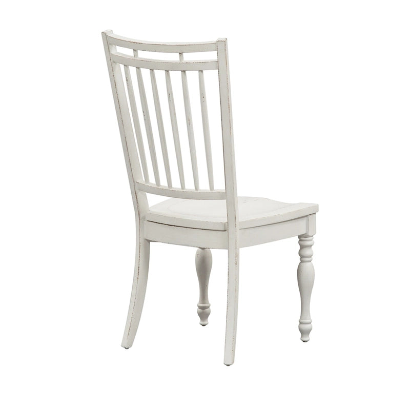 Magnolia Manor Antique White Weathered Bark Opt 7 Piece Leg Table Set