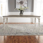 Magnolia Manor Antique White Weathered Bark Opt 7 Piece Leg Table Set