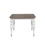 Magnolia Manor Antique White Weathered Bark Opt 7 Piece Leg Table Set