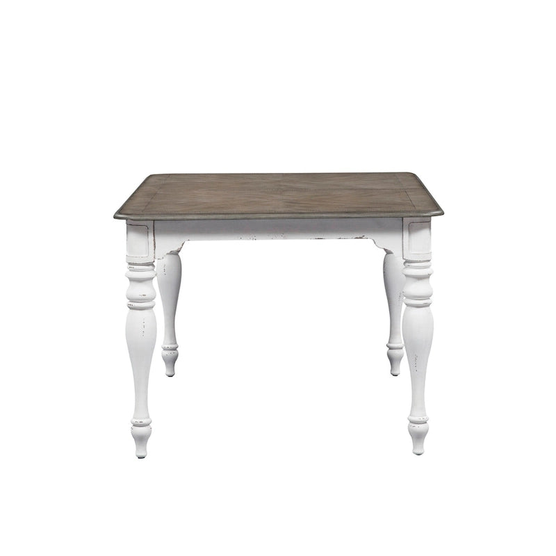 Magnolia Manor Antique White Weathered Bark Opt 7 Piece Leg Table Set