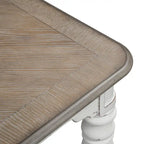 Magnolia Manor Antique White Weathered Bark Opt 7 Piece Leg Table Set