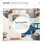 HOMCOM Shoe Rack Bench for Entryway Storage Organizer with Cushion 2 Drawers Adjustable Shelf, White - 41 x 9.5 x 21.75